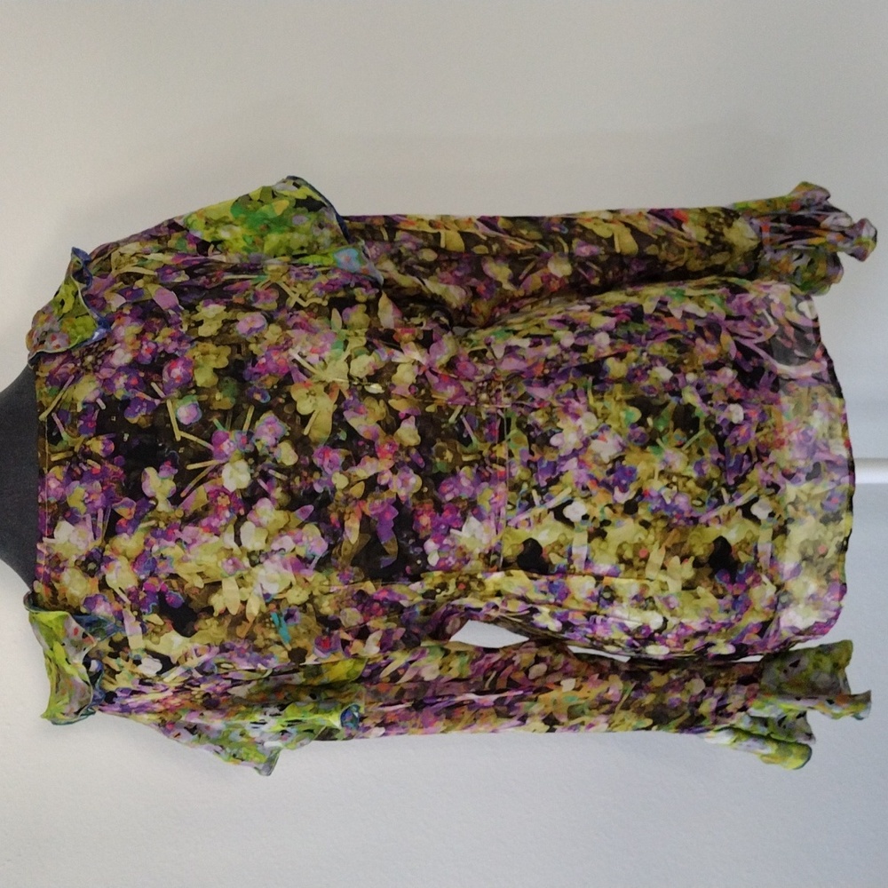 Roberto Cavalli 100% Silk Floral Button Down Shirt - Multicolor. Size EU 42 - Picture 6 of 17